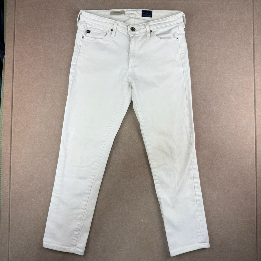 AG Adriano Goldschmied‎ Jeans Womens 26 White The Prima Mid-Rise Cigarette Crop